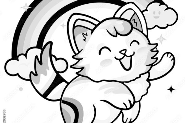 Anime coloring pages cat