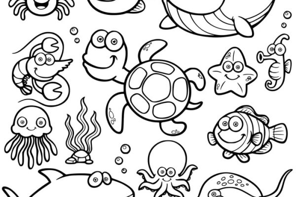 Ocean animals coloring pages