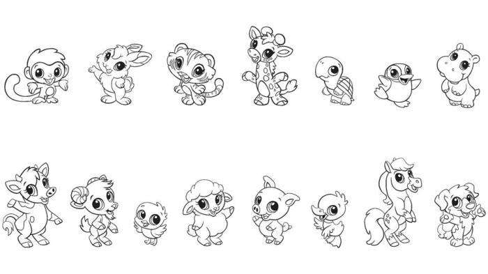 Chibi animal coloring pages