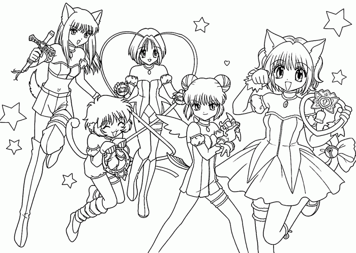 Anime coloring sheets free