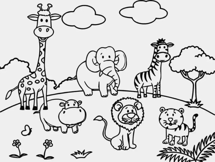 Coloring pages of zoo animals