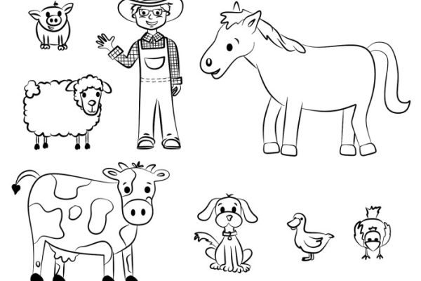 Coloring pages of farm animals for preschoolers