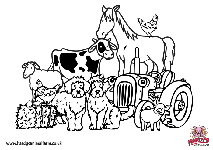 Kindergarten farm animals coloring pages