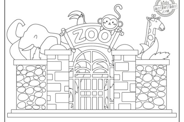 Zoo animals drawing coloring pages cartoon getdrawings