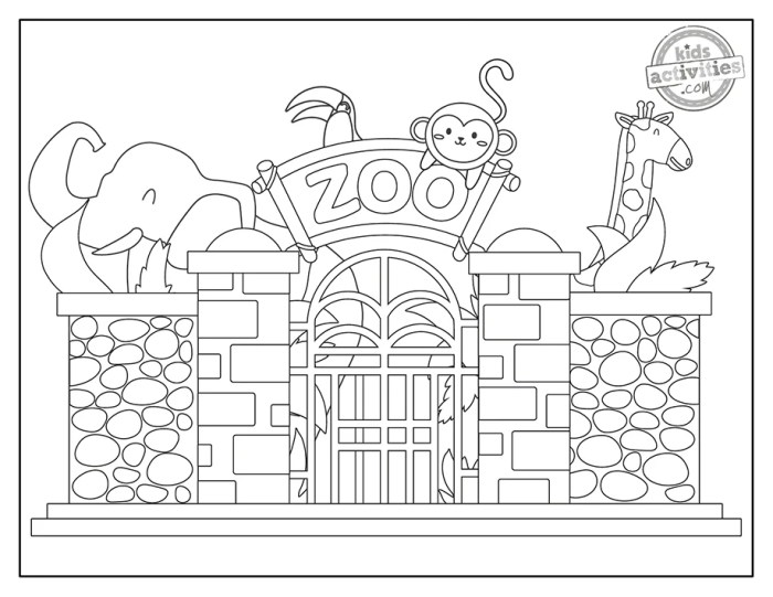 Zoo animals drawing coloring pages cartoon getdrawings