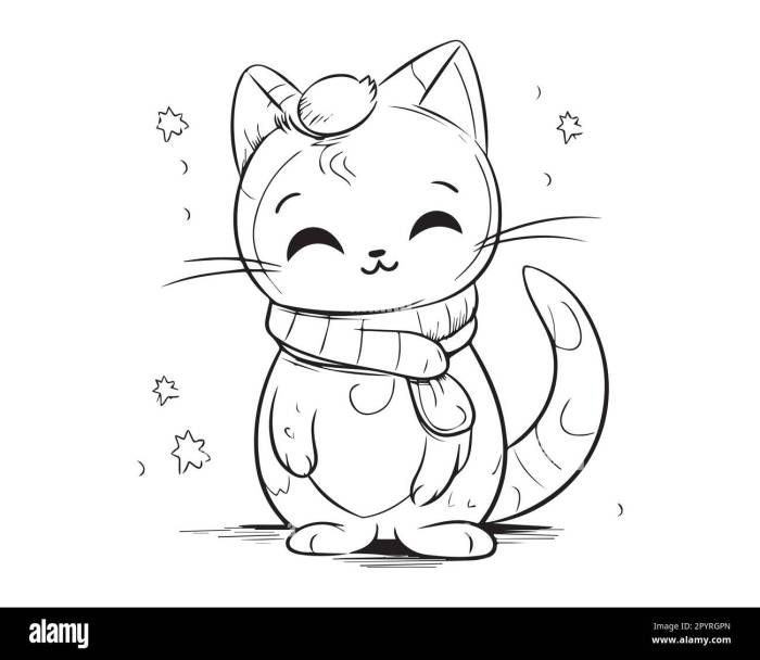 Anime coloring pages cat