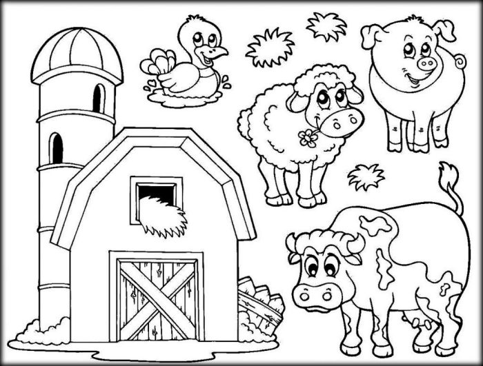 Printable farm animals coloring pages