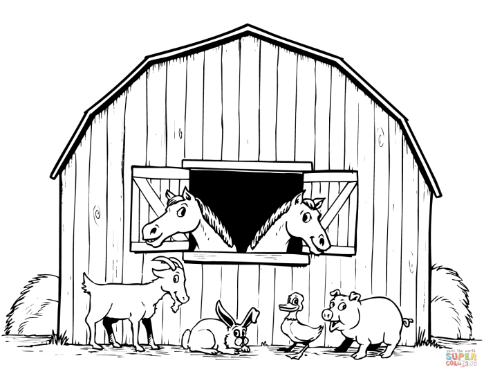 Kindergarten farm animals coloring pages