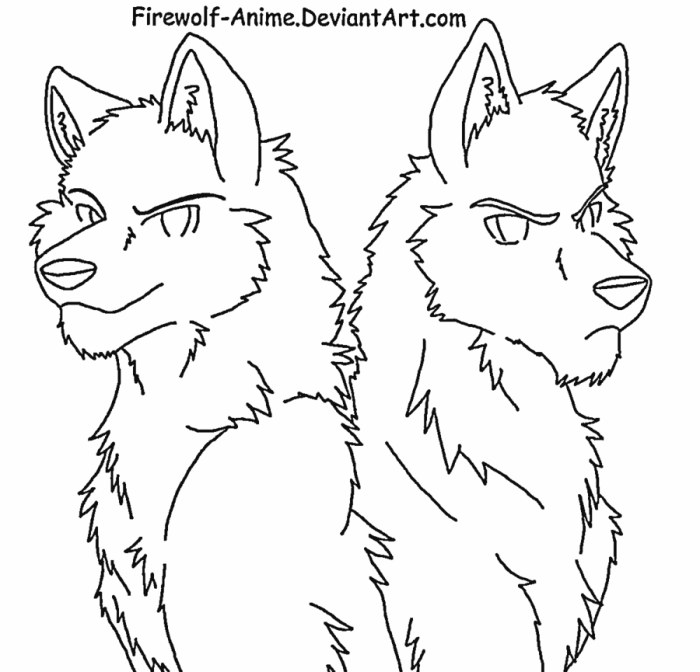 Anime coloring pages wolf