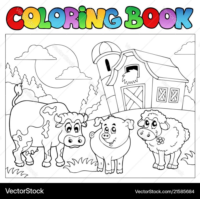 Farm animal coloring book