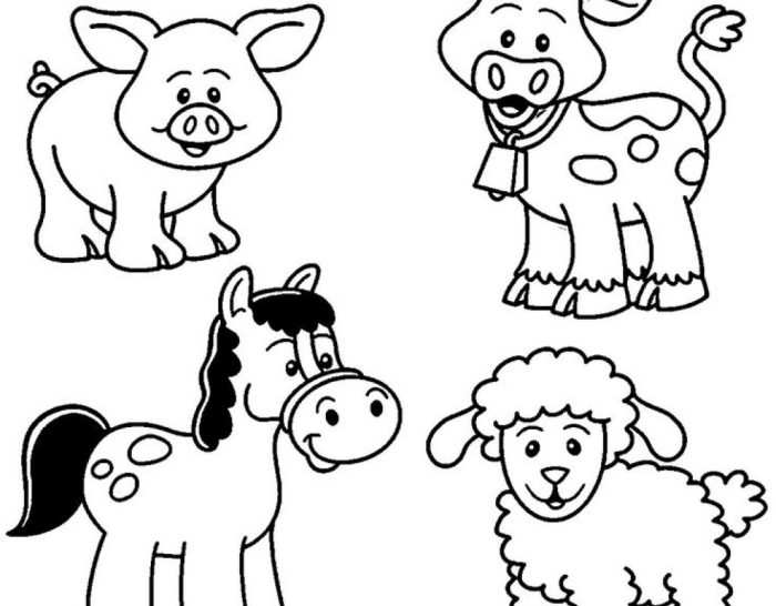 Farm animal coloring sheets for preschool