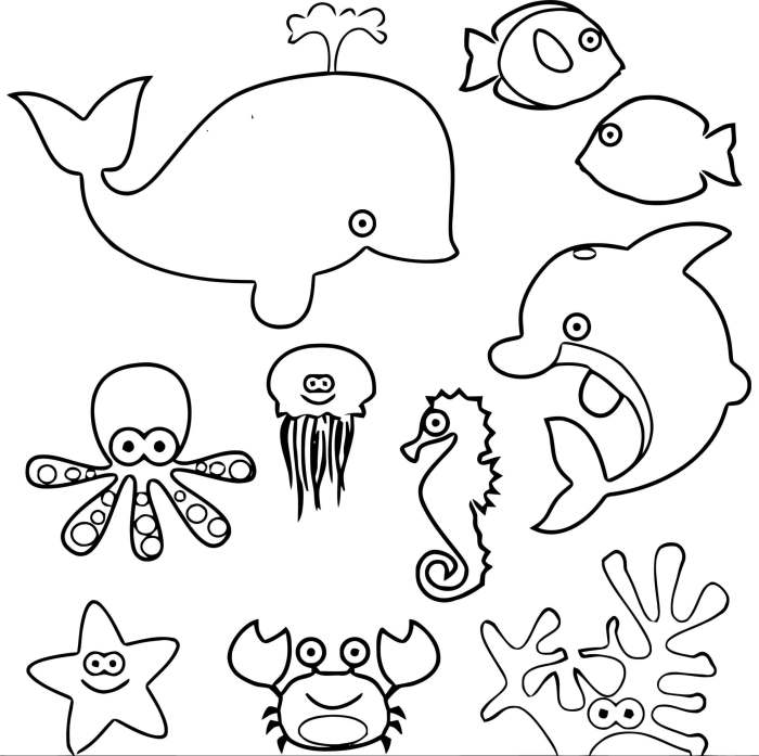 Sea life ocean animals coloring pages