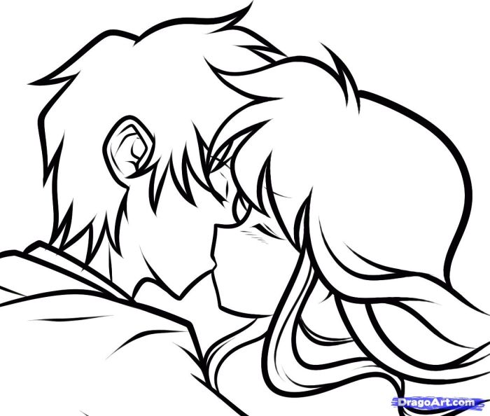 Coloring pages of anime couples