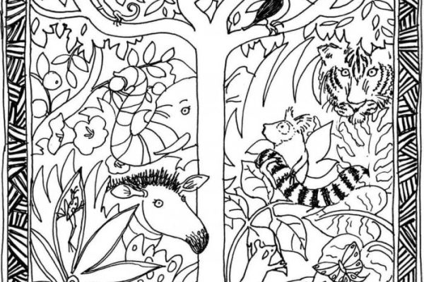 Printable jungle animal coloring pages