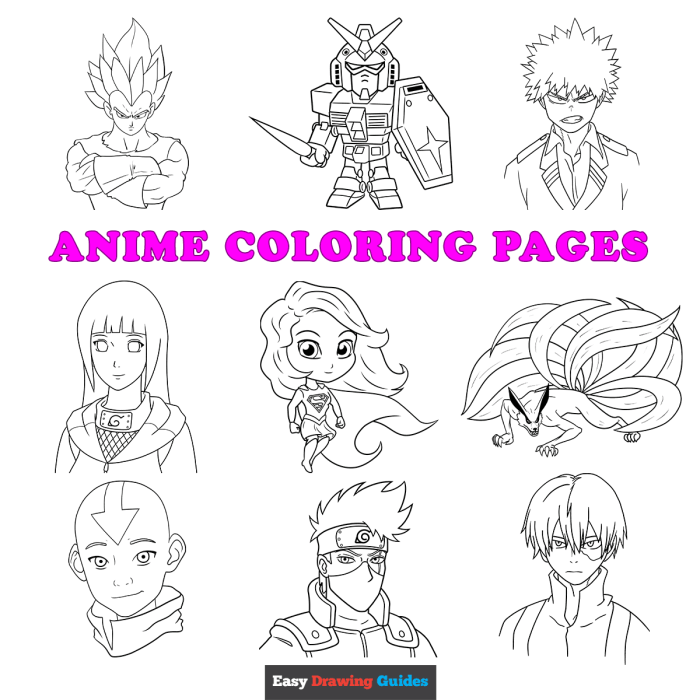 Anime coloring sheets free