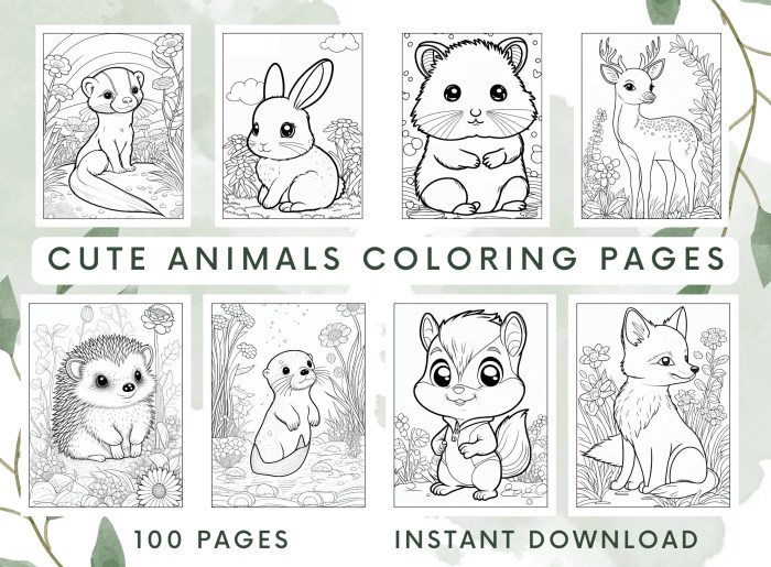 Chibi animal coloring pages