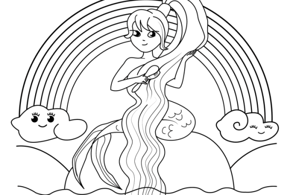 Anime mermaid coloring pages