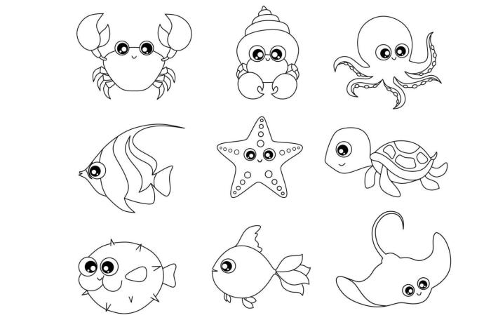 Ocean animal coloring sheets