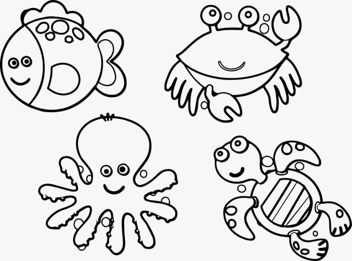 Underwater animals coloring pages