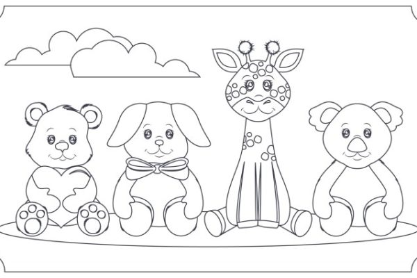 Cute animals coloring book