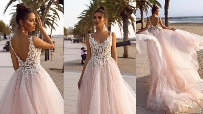 Light pink wedding dress