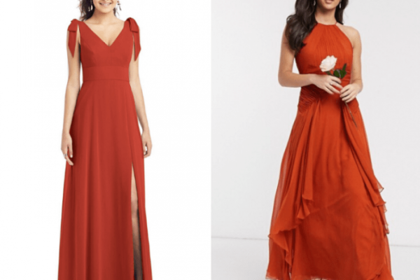 Burnt orange dresses for wedding