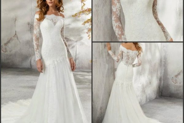 Simple long sleeve wedding dresses