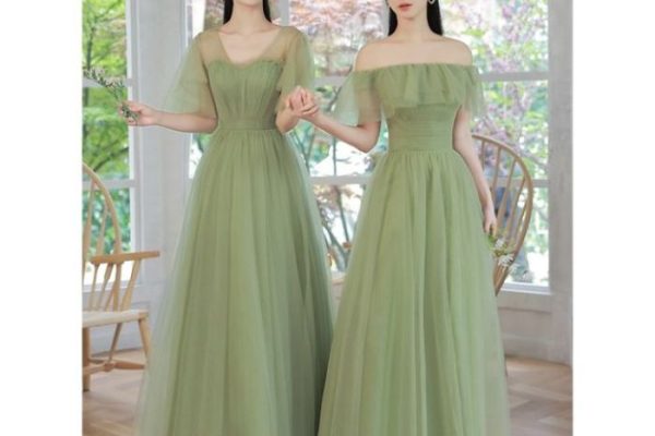 Sage green wedding guest dress