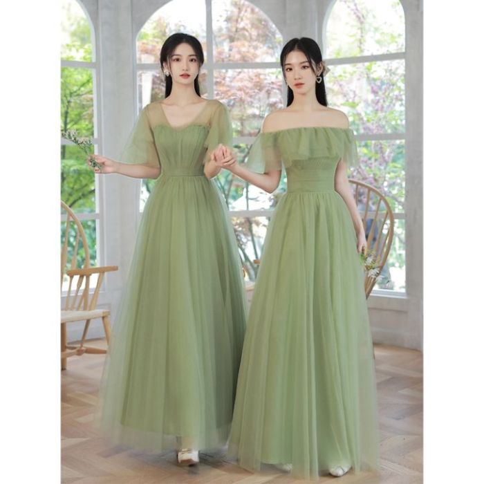 Sage green wedding dress