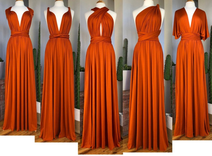 Orange wedding guest dress