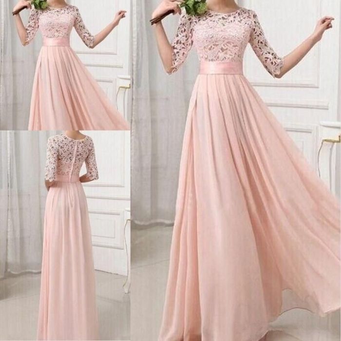 Light pink dresses for wedding reception