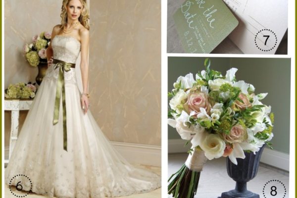 Olive green wedding dress