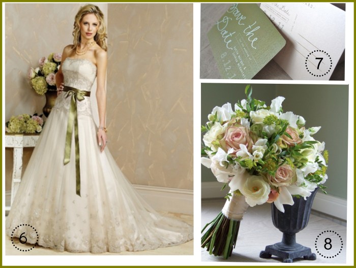 Olive green wedding dress