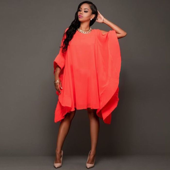 Orange wedding guest dress