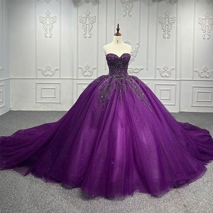 Purple colored wedding dresses