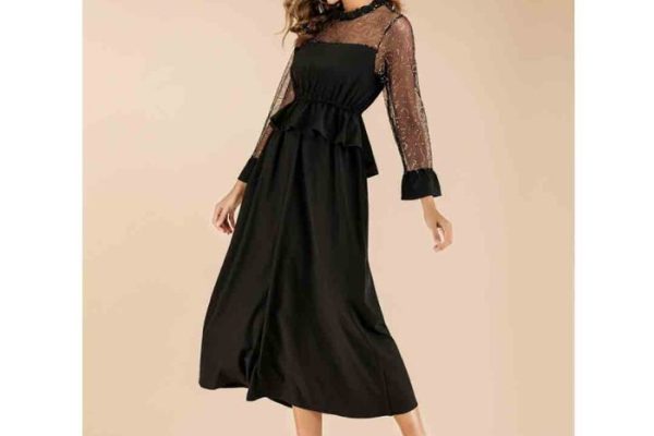 Elegant black dresses for wedding guests